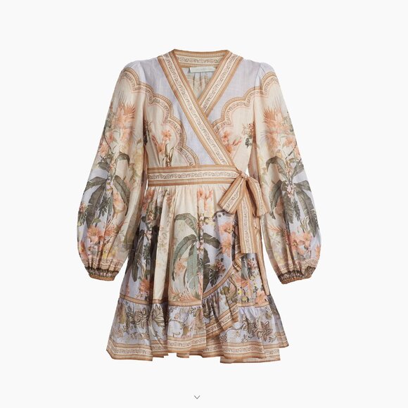 ZIMMERMANN Wylie Wrap Print Mini Dress, Designer Size 3/US Size 10, NWT 🇦🇺 - Picture 7 of 16